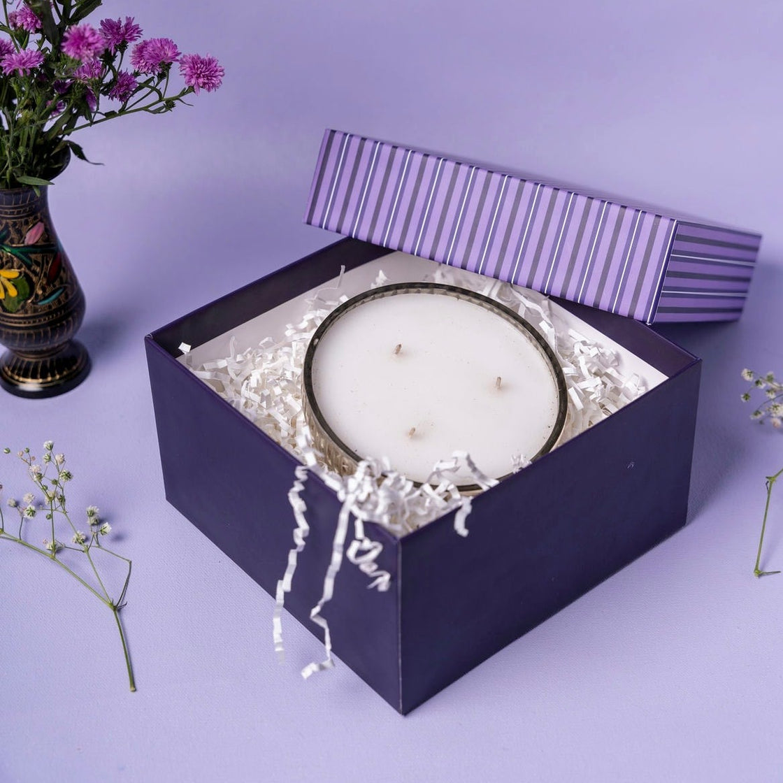 Purple Current Stripes Gift Boxes